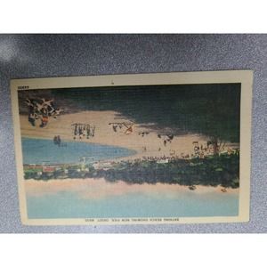 Postcard Bathing Beach Showing New Pier, Onset, MA - 1943